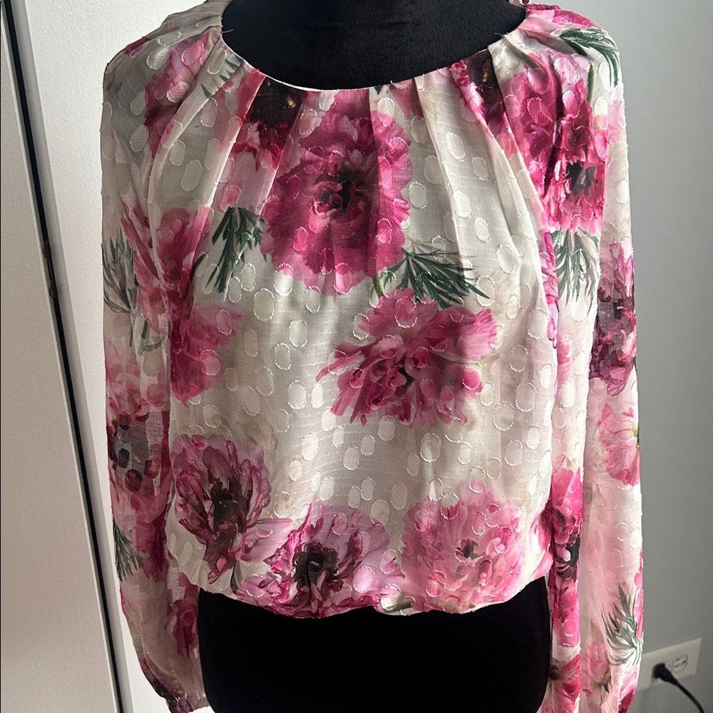 Express Floral Blouse - Pink and Green